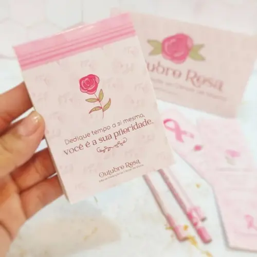 Bloquinho de Anotações com Caneta- Outubro Rosa