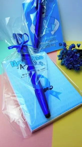 Bloquinho de Anotações com Caneta- Novembro Azul