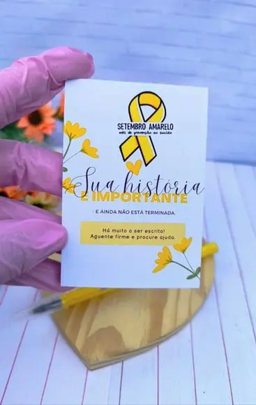 Bloquinho de Anotações com Caneta- Setembro Amarelo
