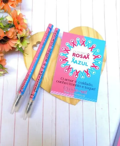 Bloquinho de Anotações com Caneta- Outubro Rosa e Novembro a