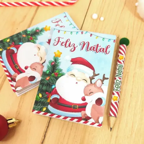 Bloquinho de Anotações com Lápis- Natal