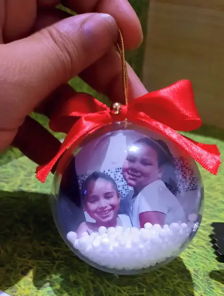 Bolinha com Foto Frente e Verso- Natal