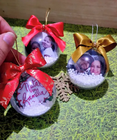 Bolinha com Foto Frente e Verso- Natal