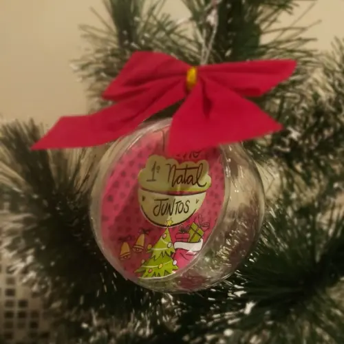 Bolinha de Natal Personalizada com Foto Frente e Verso
