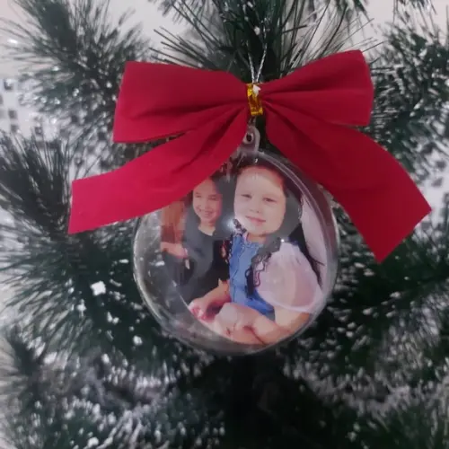 Bolinha de Natal Personalizada com Foto Frente e Verso