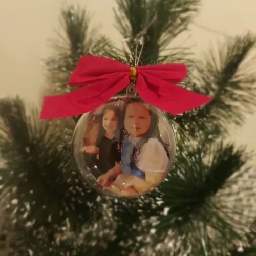 Bolinha de Natal Personalizada com Foto Frente e Verso