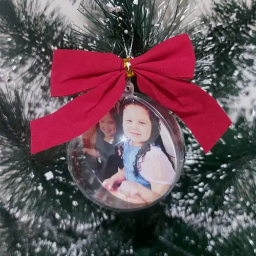 Bolinha de Natal Personalizada com Foto Frente e Verso