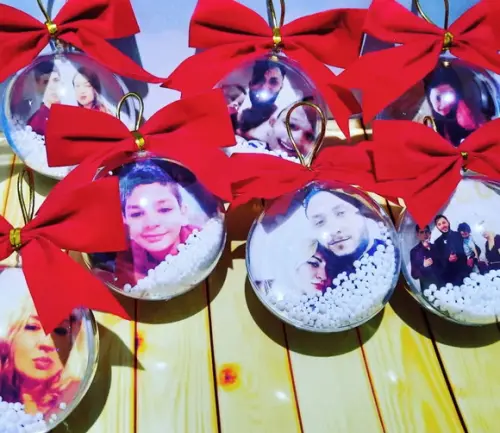 Bolinha Natal com FOTO frente e verso