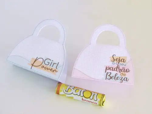 Bolsinha com 1 Chocolate Baton- Dia da Mulher