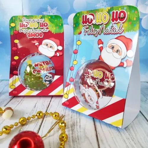 Caixinha com 1 Bolinha Acrílica- Natal