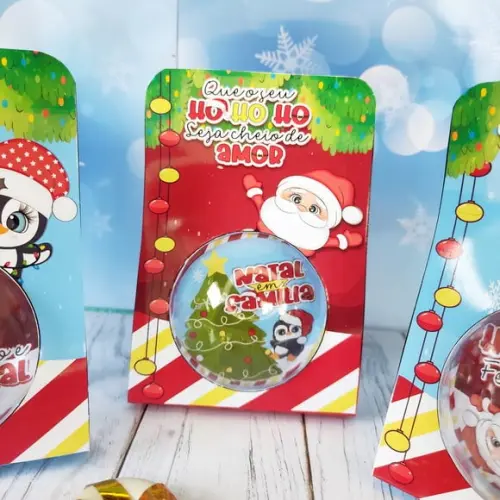 Caixinha com 1 Bolinha Acrílica- Natal