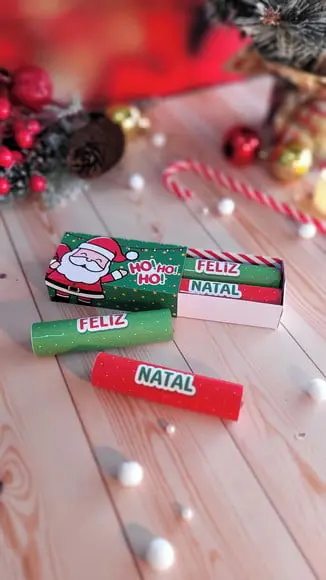 Caixinha com 2 Batons- Mimo de Natal