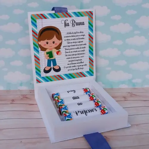 Caixinha Com 4 Chocolates Baton- Dia Dos Professores
