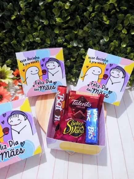 Caixinha com 4 Chocolates- Dia das Mães