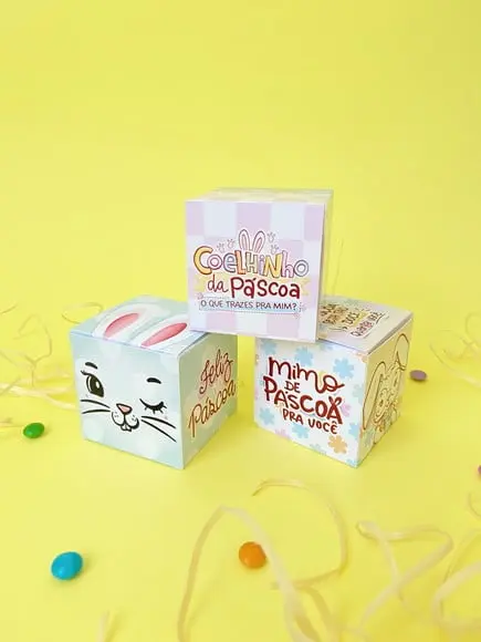 Caixinha com 4 Miniovinhos de Chocolate- Páscoa