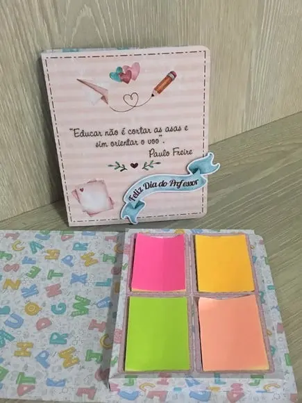Caixinha Com 4 Postit- Dia Do Professor