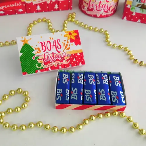 Caixinha com 5 Bis- Boas Festas