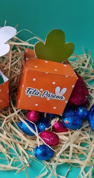 Caixinha com 6 Ovinhos de Chocolate- Páscoa