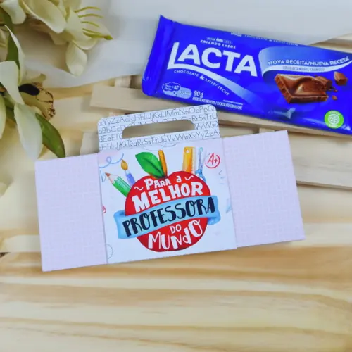 Caixinha com Barra de Chocolate 90g- Dia dos Professores
