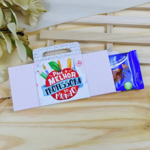 Caixinha com Barra de Chocolate 90g- Dia dos Professores