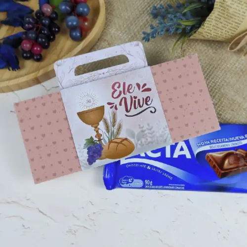 Caixinha com Barra de Chocolate 90g- Páscoa