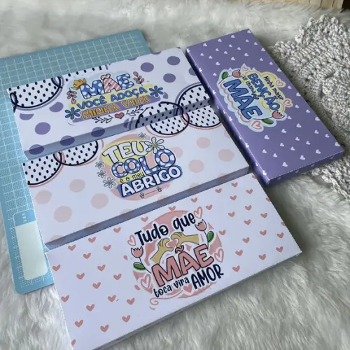 Caixinha com Barra de Chocolate- Dia das Mães
