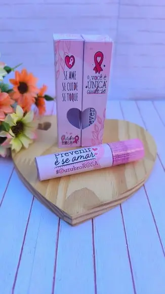 Caixinha com Brilho Labial- Outubro Rosa