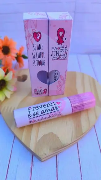 Caixinha com Brilho Labial- Outubro Rosa