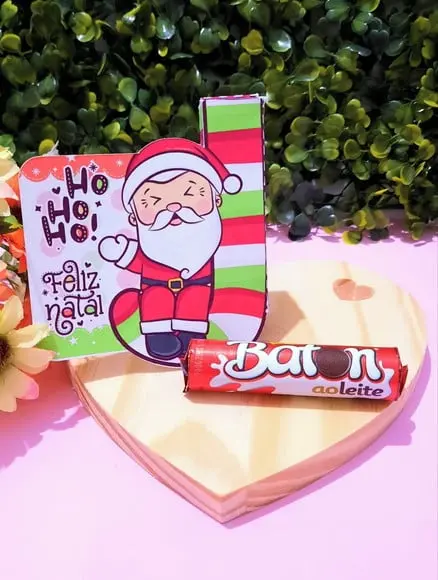 Caixinha com Chocolate Baton- Natal