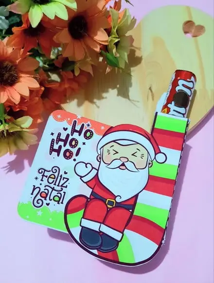 Caixinha com Chocolate Baton- Natal