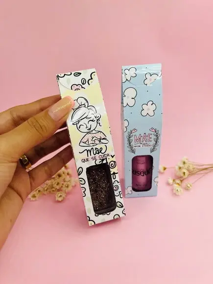 Caixinha com Esmalte e Mini Lixa- Dia das Mães