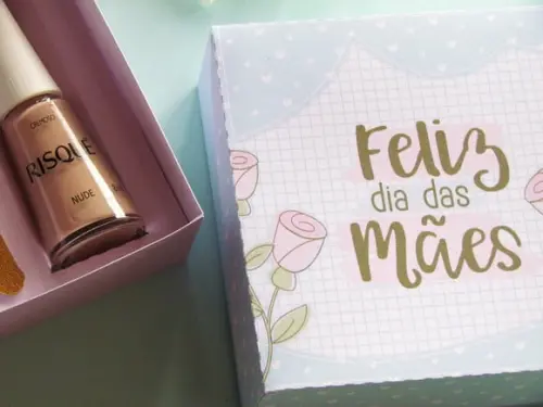 Caixinha com Esmalte e Mini Lixa- Dia das Mães