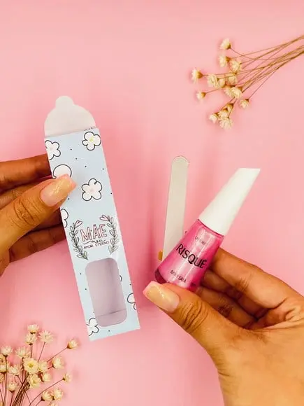 Caixinha com Esmalte e Mini Lixa- Dia das Mães