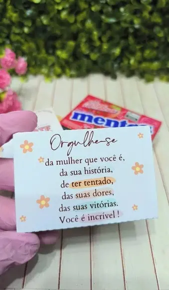 Caixinha com Mentos- Dia da Mulher