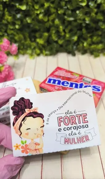 Caixinha com Mentos- Dia da Mulher