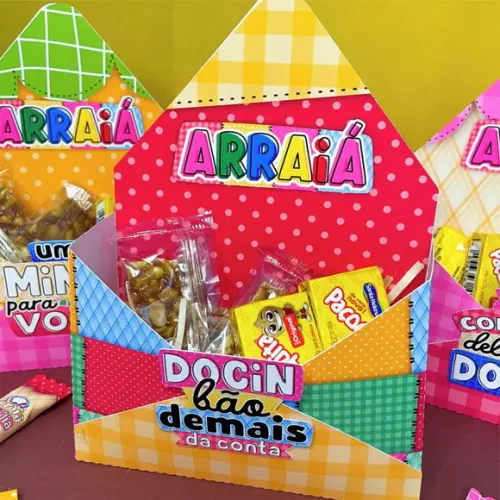 Caixinha Envelope com Docinhos- Festa Junina