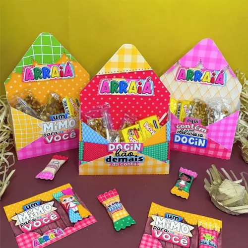 Caixinha Envelope com Docinhos- Festa Junina