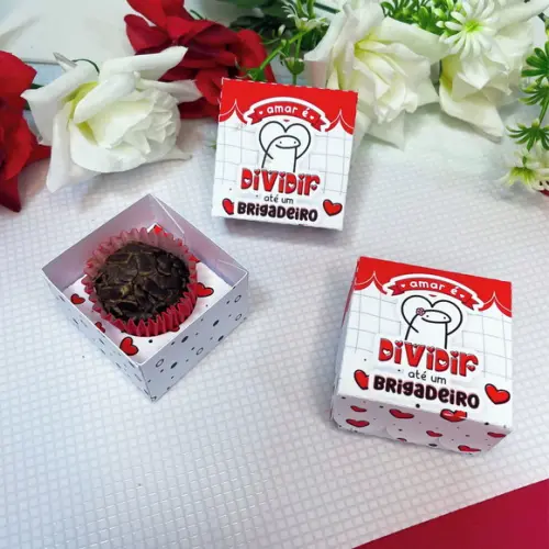 Caixinha para 1 Brigadeiro- DIA DOS NAMORADOS