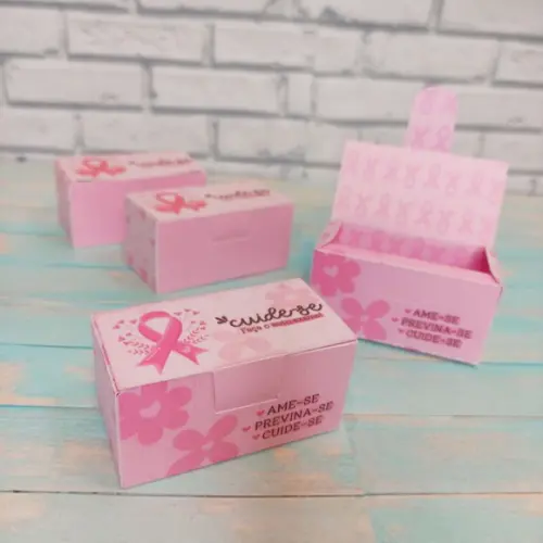 Caixinha Para 2 Doces- Outubro Rosa