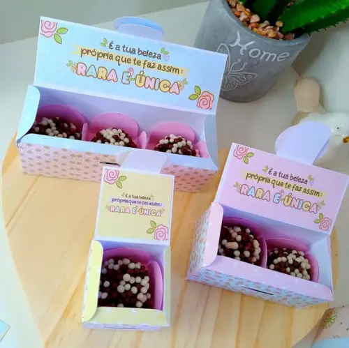 Caixinha para 3 Brigadeiros- Dia da Mulher