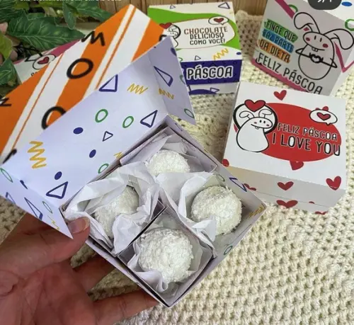 Caixinha para 4 doces Flork- Páscoa