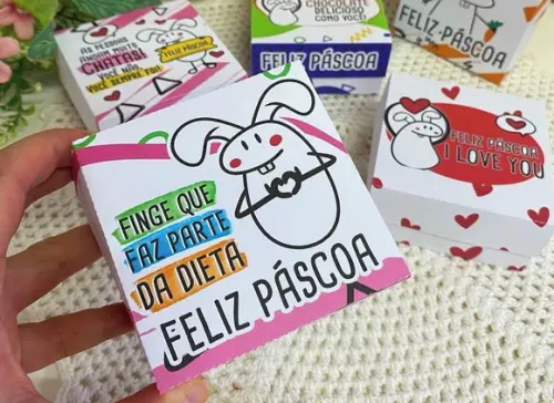 Caixinha para 4 doces Flork- Páscoa