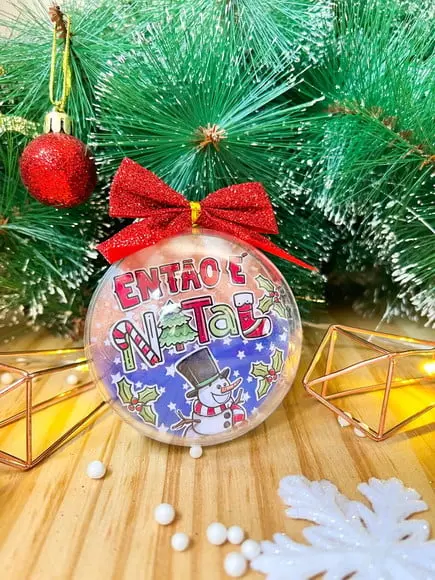 Caixinha+ Bolinha com Foto- Natal