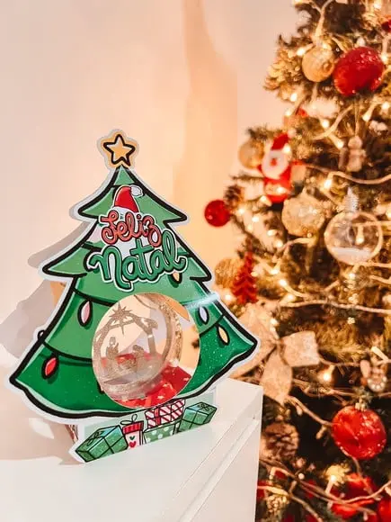 Caixinha+ Bolinha com Foto- Natal