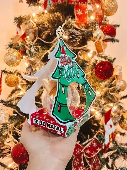 Caixinha+ Bolinha com Foto- Natal