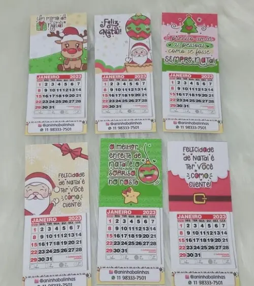 Calendário 2024 com 2 Balinhas- Natal