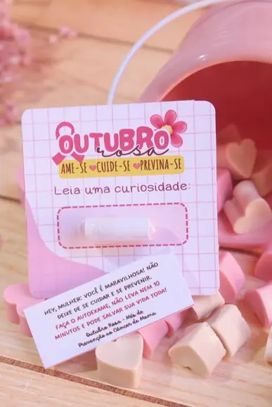 Card + Cápsula com Frase- Outubro Rosa