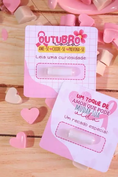 Card + Cápsula com Frase- Outubro Rosa