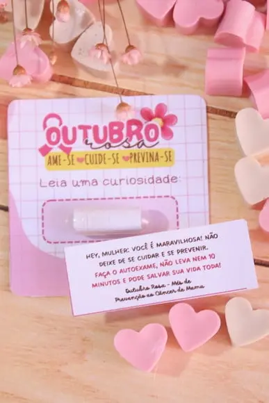 Card + Cápsula com Frase- Outubro Rosa