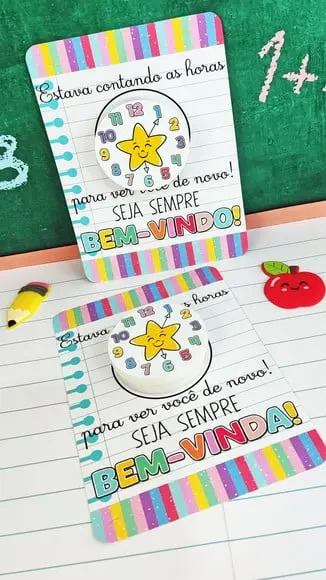 Card + Latinha com Coloreti (chocolatinhos)- Volta as Aulas